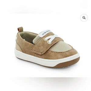 Stride Rite 360 Benji Boat Shoe Velcro Tan Toddler Cushion Shoe Size 4M